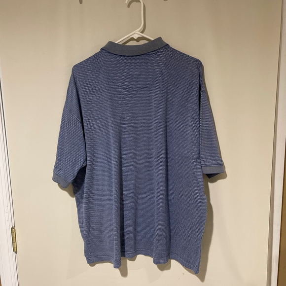 Men's Pebble Beach Blue Grey Patterned Polo Shirt Large (A4) - Picture 6 of 7